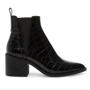 Steve Madden Arrive black croc boot women’s sz 9.5